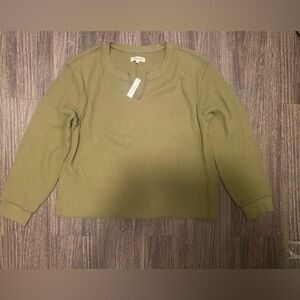 Madewell Waffle Knit Long Sleeve Crop Tee